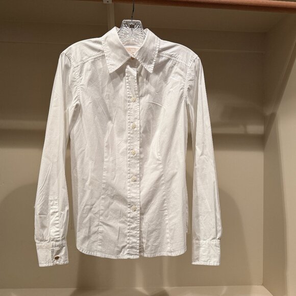 Michael Kors White Button Up Long Sleeve Shirt Size 6 - Picture 1 of 7